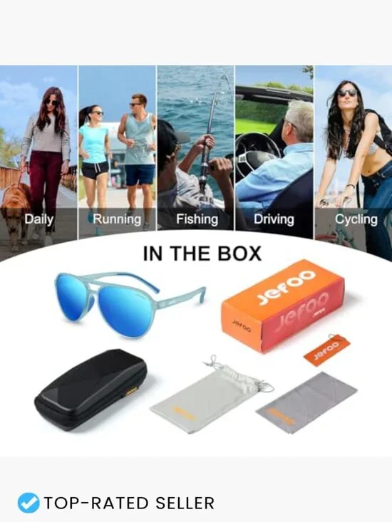 Retro Aviator Sunglasses Polarized UV400 Protection Trendy Sports Outdoor - Picture 6 of 7